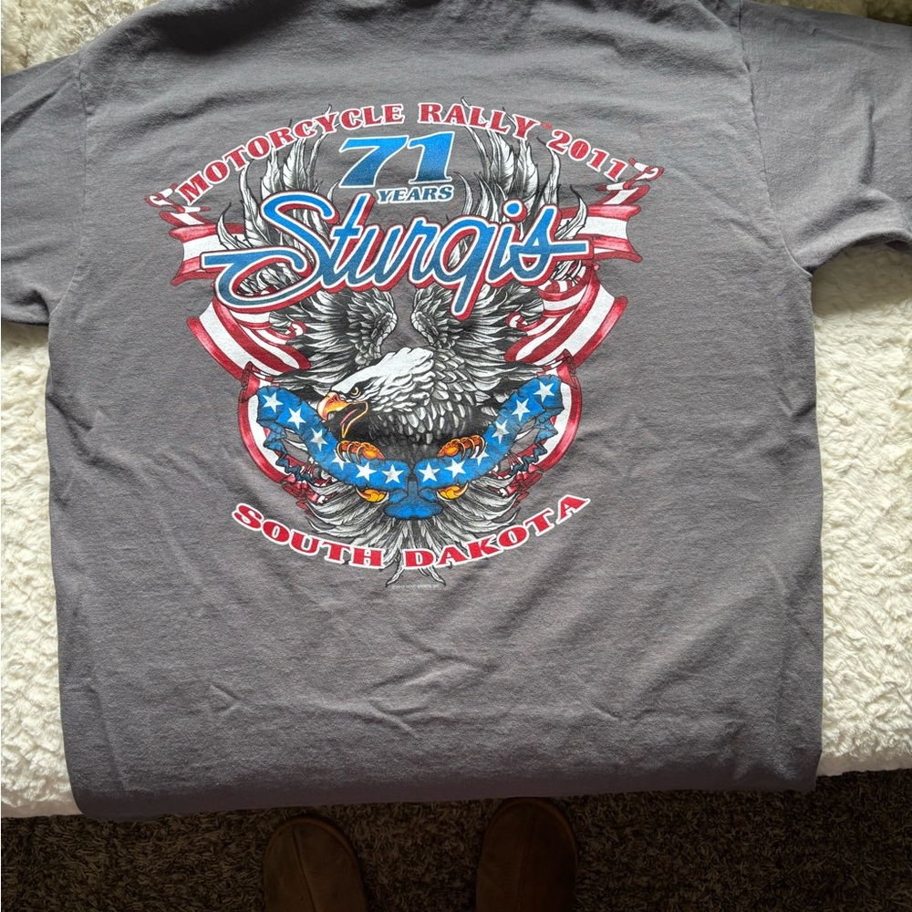 Gray Motorcycle Rally T-Shirt - Picture 2 of 3
